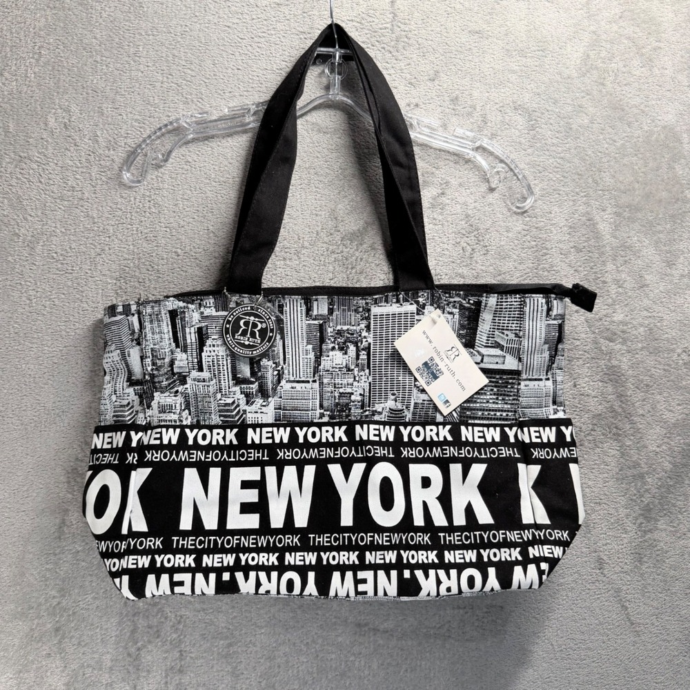 Robin Ruth Tote Bag Womens Large Black White New York City Skyline Souvenir NWT
